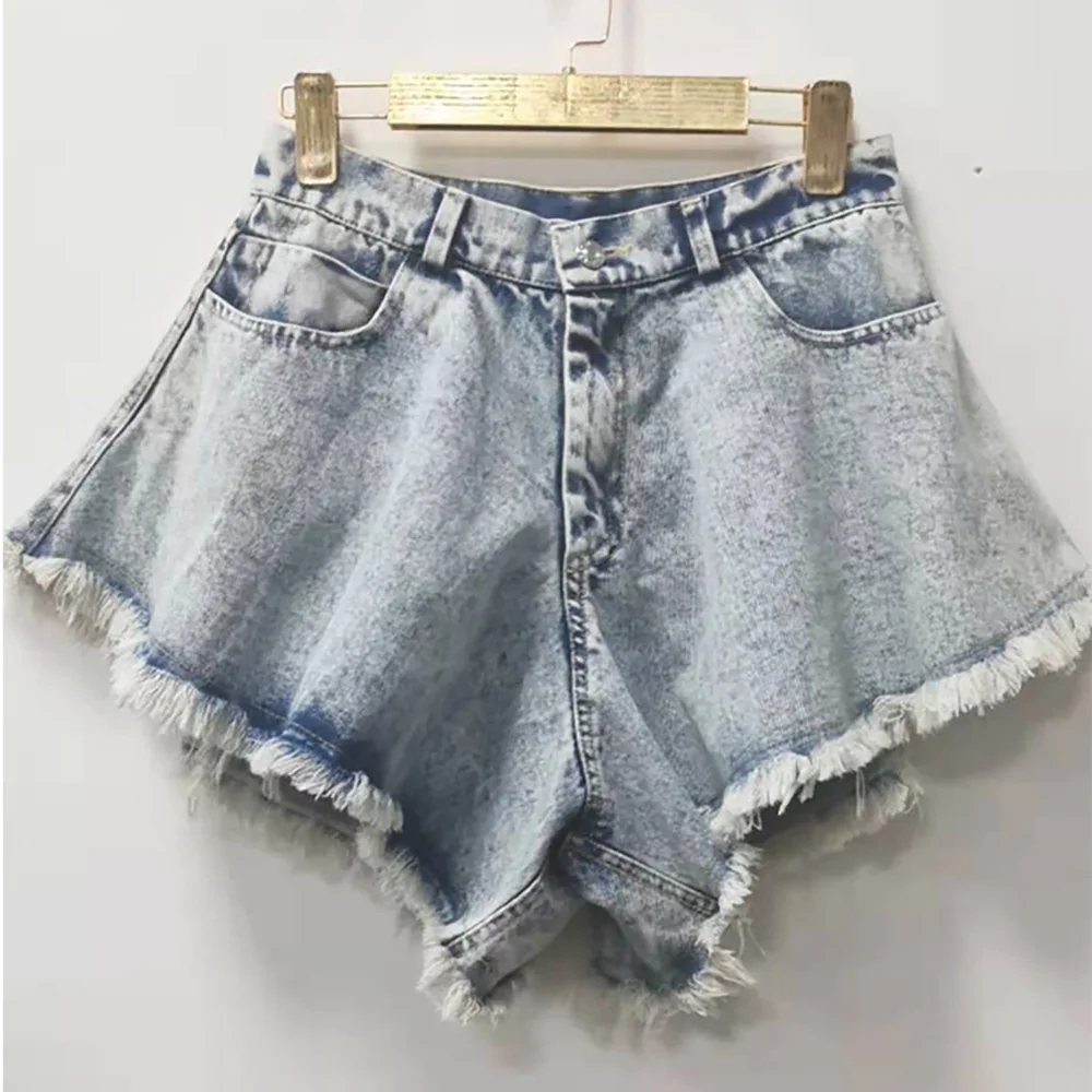 

2021 Summer Women's Jeans Wide Leg Pants Street Fashion Trendy Casual High Waist Denim Shorts
