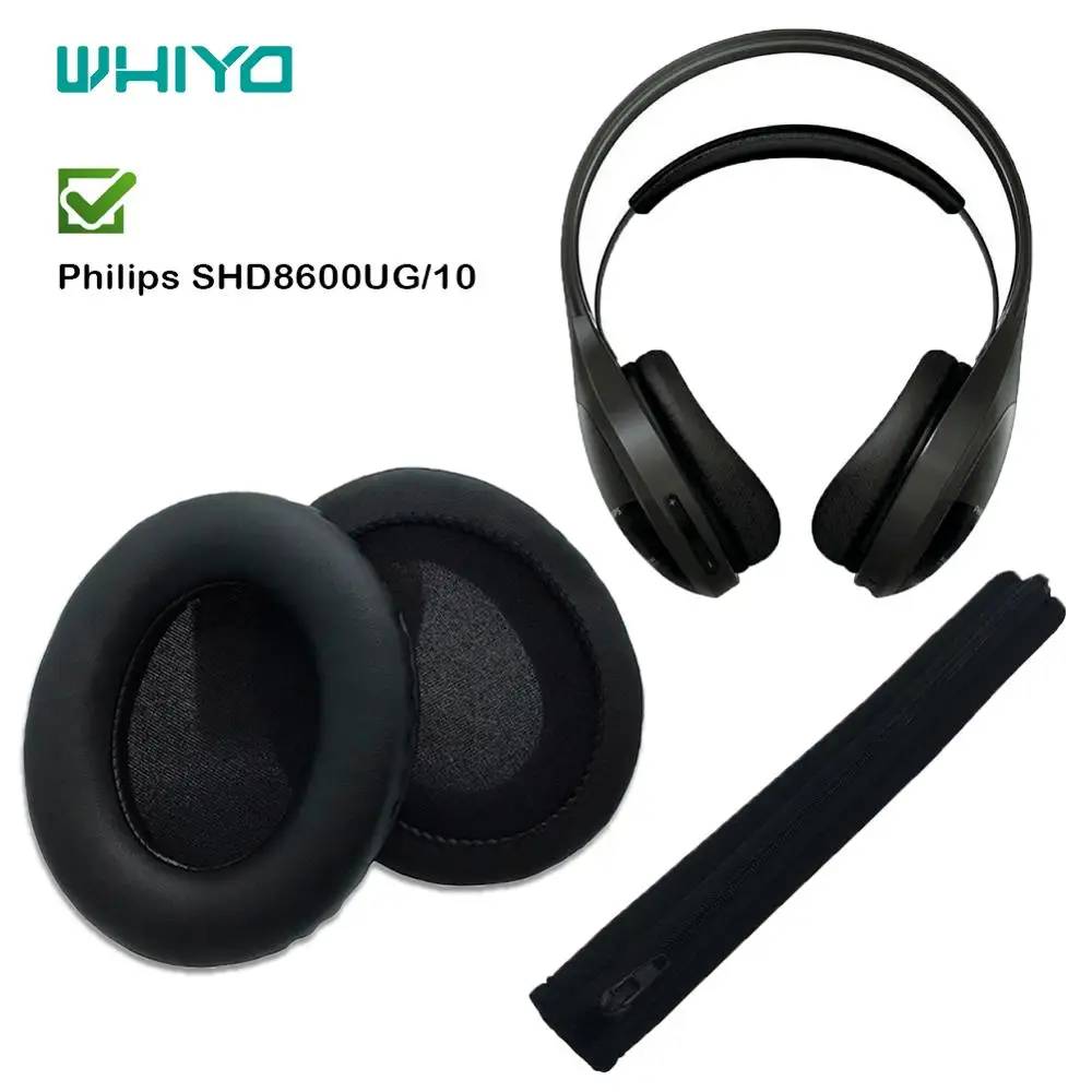 Whiyo 1 Set of Replacement EarPads Headband for Philips SHD8600UG/10 Headset Universal Bumper Earmuff Cover Cushion Cups