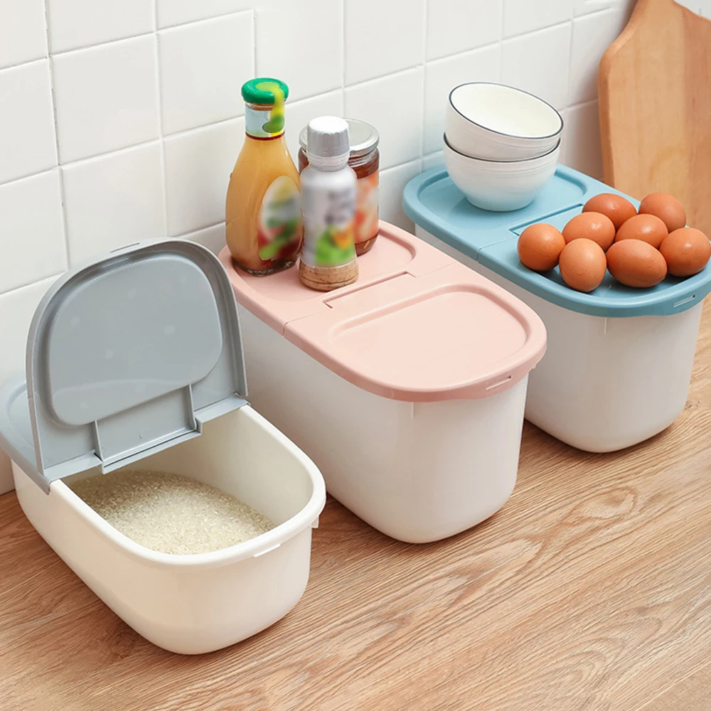 

Кухонный Контейнер 9/18 фунтов, ведро с защитой от насекомых, влагостойкий цилиндр для риса, герметичная домашняя коробка для хранения пищи д...