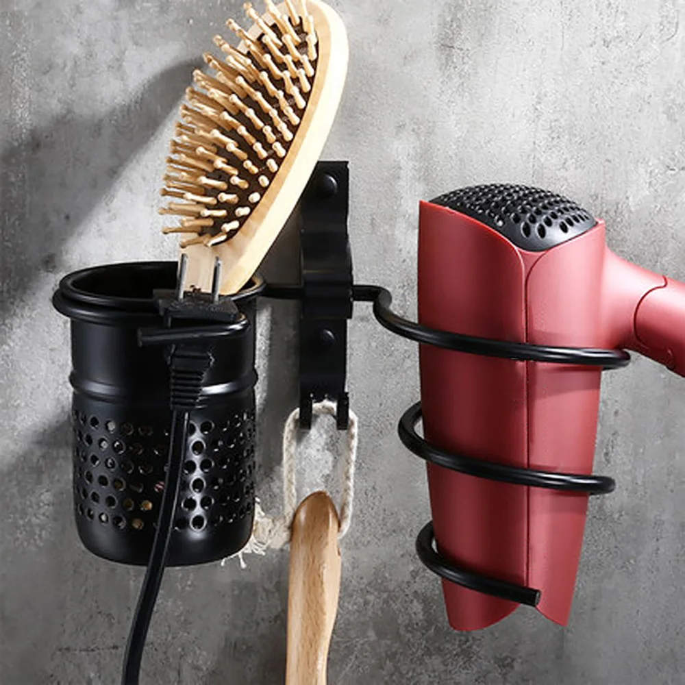 

Saving Space Aluminum Shelf Household Hair Dryer Rack Bathroom Accessory Support Holder Bathroom Shelf Drying And Styling Stand