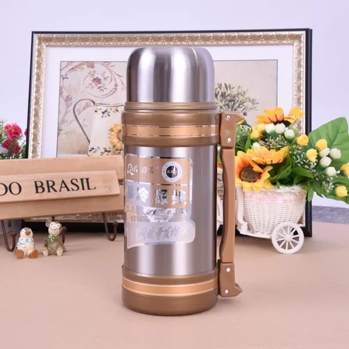 1.8L Gift giving 2л/высокая емкость термос из нержавеющей стали Модный повседневный, уличный, автомобильный Термокружка для воды портативная Вакуумная чашка с изоляцией - Цвет: 1.8L Gift giving
