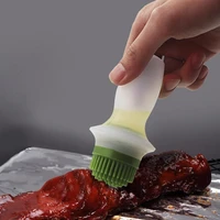 1 set oil brush food grade heat resistant silicone small oil storage bottle with mini brush for home