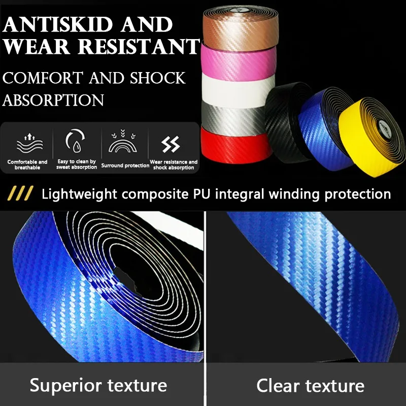 

Bicycle Handlebar Tapes PUcarbon pattern strap high elastic EVA non-slip breathable Cycling bike Handlebar tape bike Accessories