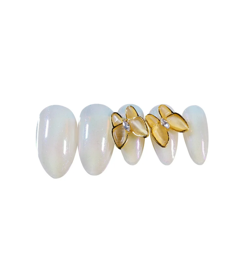 

Aurora butterfly pearl powder white nail nail finished nail nail nail nail patch net red nail patch waterproof nail