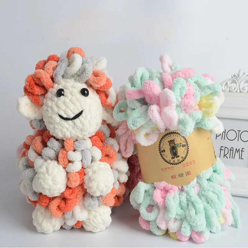 5 шт. = 500 г пушистая петля для пальцев крупная синель пряжа вязания крючком ручная