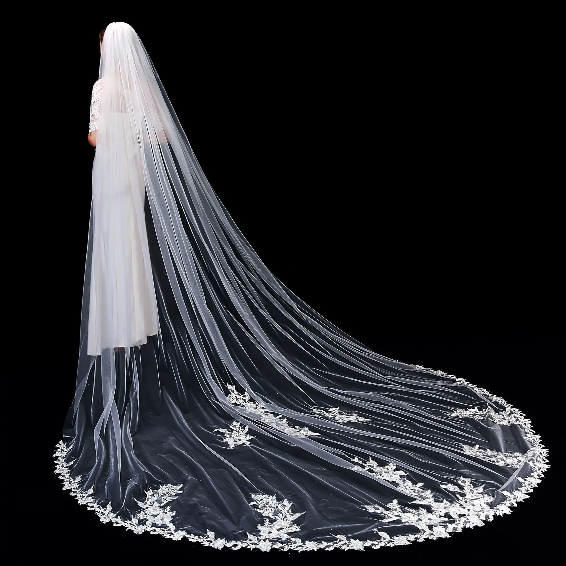 Винтажная Однослойная Фата для невесты цвета слоновой кости с гребнем и