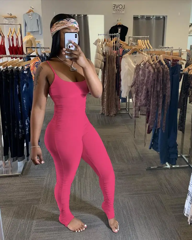 

Trendy Ladies Women Summer Bodycon Sexy Stacked Pants Jumpsuits
