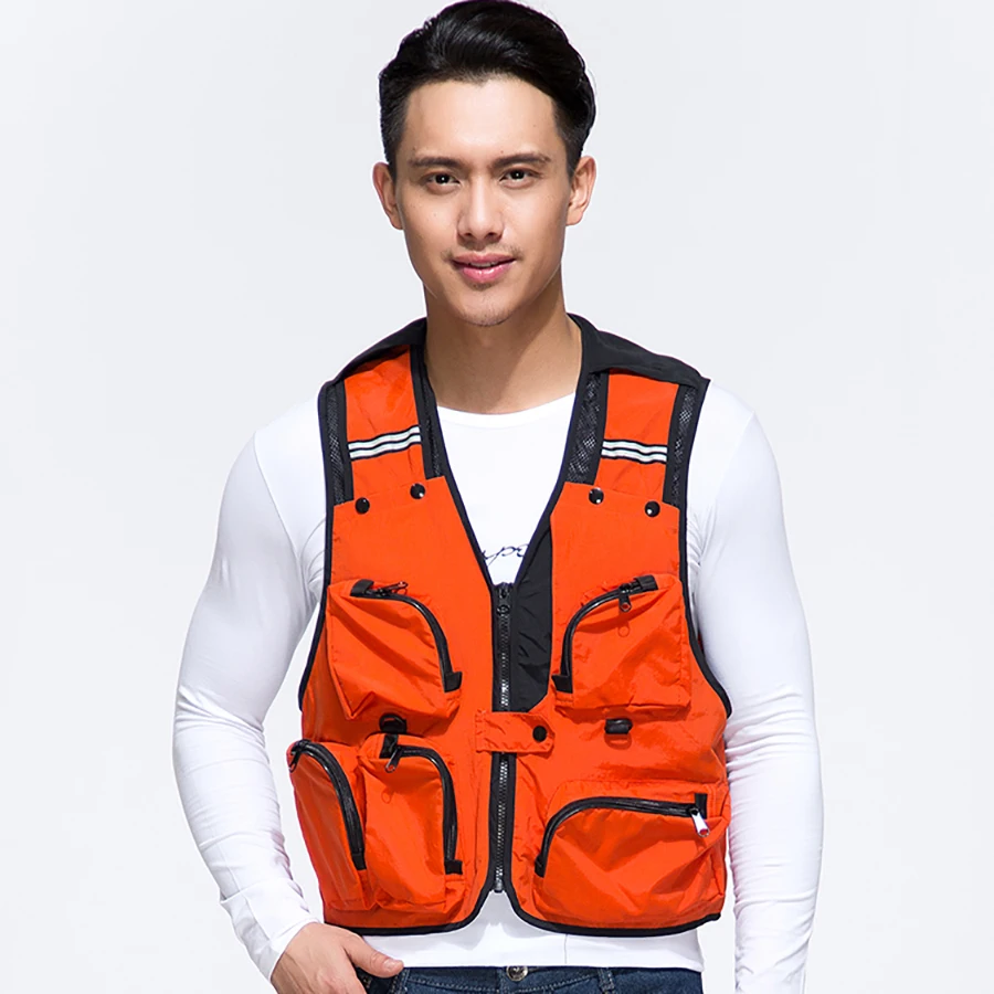 Тонкий водонепроницаемый жилет для фотосъемки на открытом воздухе рыбалки с