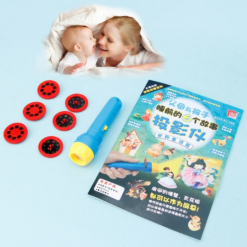 

Fairy Tales Sleeping Story Light Projector Flashlight Toys Kids Educational Toy