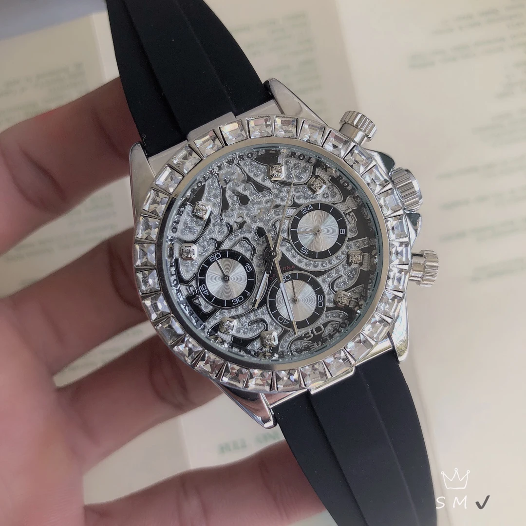 

Mens U1 Watch All dials work Man Watch Montre De Luxe quartz Wristwatch Bezel Rubber Strap Adustable Folding Buckle