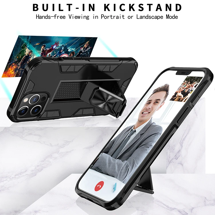 

Classic Armor Phone Case for IPhone 11 12 Pro MAX 6 6S 7 8 Plus X XS XR SE Mini 2020 Bracket Shockproof Rugged Protector Cover