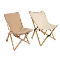 Portable Wooden Outdoor Beach Chair White Black Foldable Ultra Light Butterfly Chair Fishing Balcony Leisure Camping Accessories