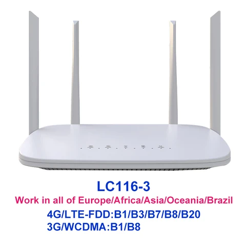 Wi-Fi-модем TIANJIE LC116, 4G LTE, 4 RJ45 порта, четыре внешних антенны, разблокированный GSM, UMTS, FDD, TDD, слот для sim-карты