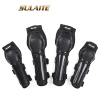 sulaite 4pc motorcycle knee elbow pads motocross knee protectors shin guards protective gears for skiing skating racing riding