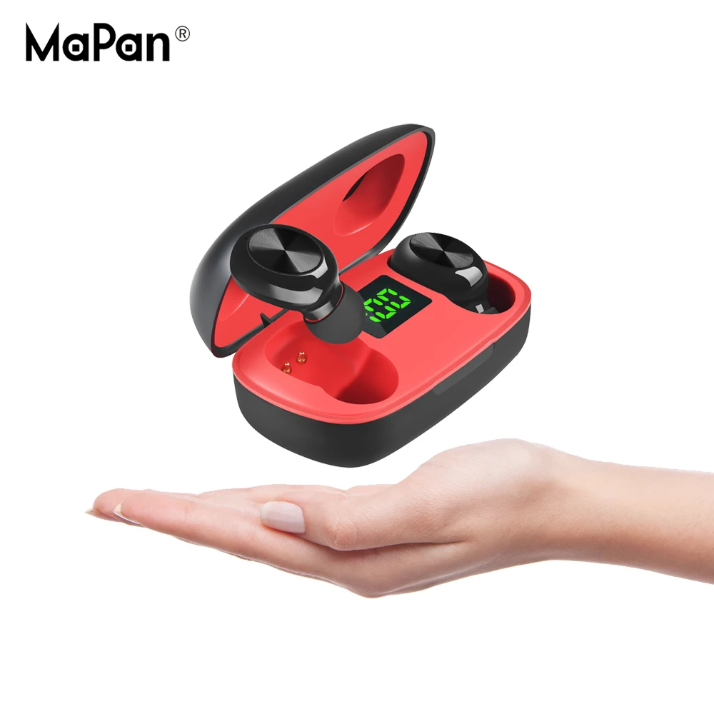MaPan Bluetooth наушники 2020 цифровой светодиодный Дисплей HD Handsfree Вызов мини спортивные
