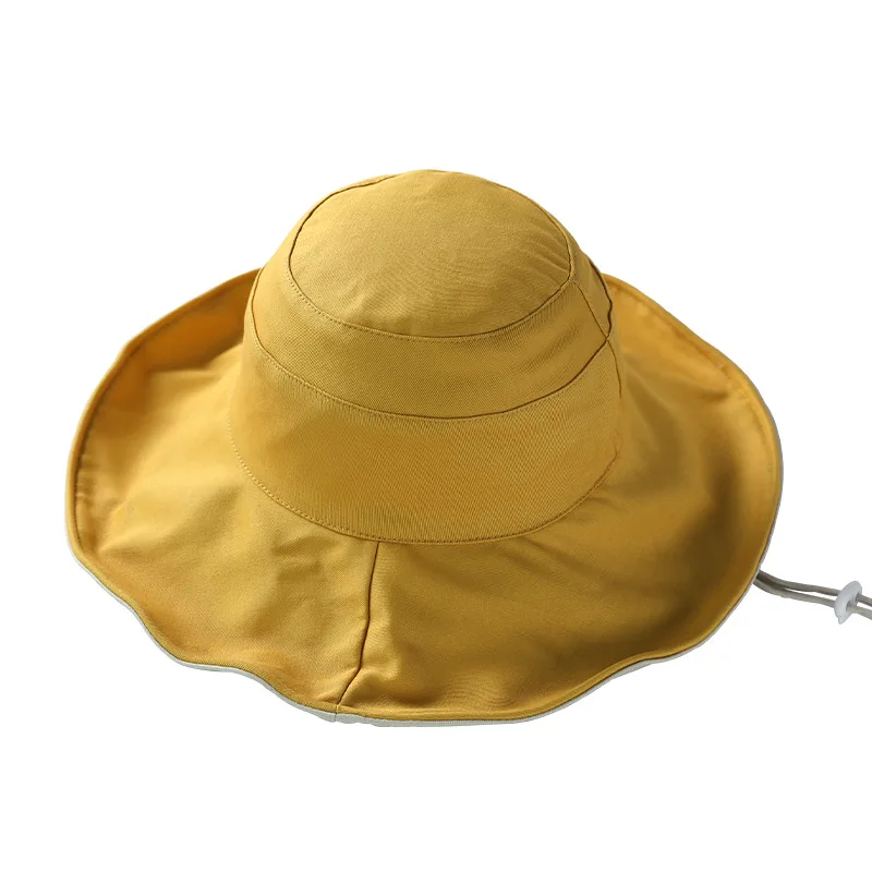 

Панама женская Двусторонняя однотонная из хлопка, модная повседневная Уличная шапка для девушек, лето и осень