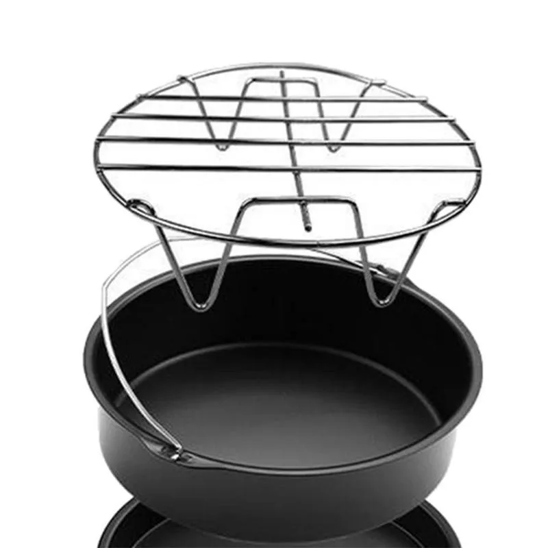 Single-layer Grill Rack Steel Air Fryer Accessories For 2.5qt-6.4qt Fryers 6/7/8/9inches | Дом и сад