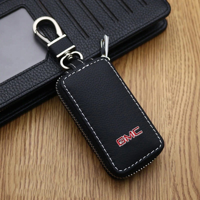 

4 Color Universal Leather Car Key Case Cover Bag Wallet For GMC Acadia Canyon Savana Terrain Yukon SIERRA Envoy Jimmy