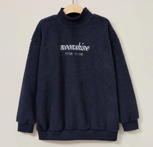 

Plus Size Women Loose Embroidered Plus Velvet Sweatshir Women Fashion O-neck Autumn And Winter 2019 Ladies Long-sleeved Warm Top