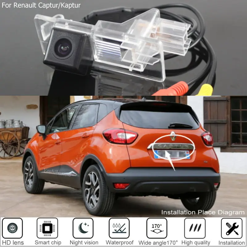 Автомобильная камера заднего вида для Renault Captur 2013 ~ 2018 HD CCD фотокамера с ночным