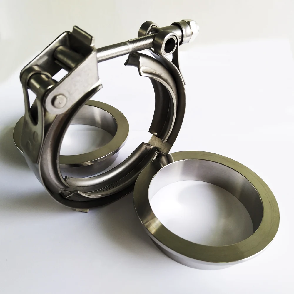 

ZUCZUG 3.0 inch quick release v band clamp with flanges set in 304 stainless steel for turbo downpipe