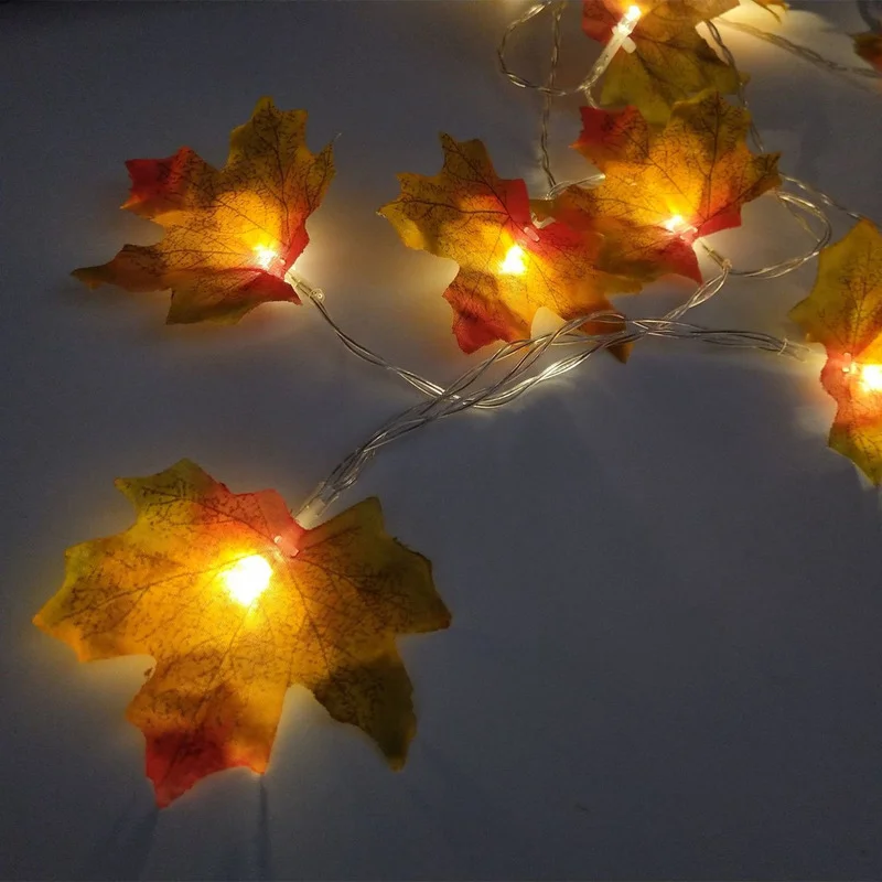 

Maple Leaf LED String Lights Thanksgiving Led Light for Indoor Bedroom Garland Curtain Holiday Decoration Party Guirnalda Luces
