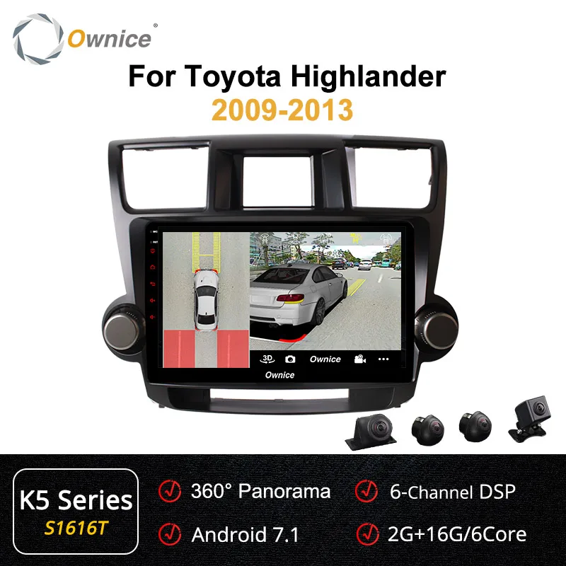 S1616 K5 Ownice 10," Автомагнитола gps DVD Navi K3 K5 K6 для Toyota HIGHLANDER 2009 2013 Универсальный Android 9,0 8 ядерный 4G LTE - Цвет: S1616 K5