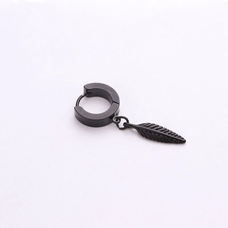 Унисекс с панковскими крестами перо хрящевая спираль серьги-подвески в форме