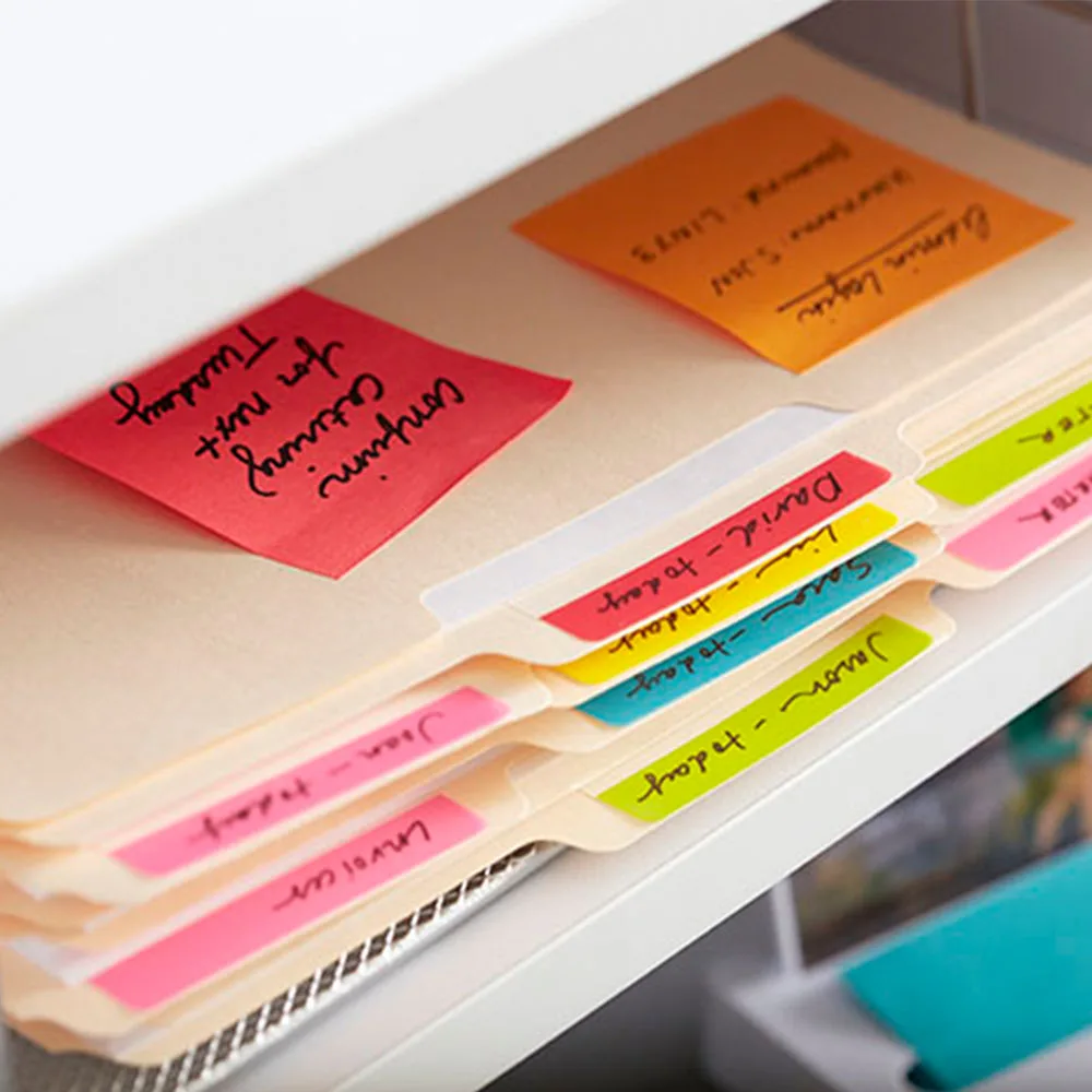 Набор суперклейких стикеров 3М Post-it Огонь Плюс 5 цветов 76 х мм 6 блоков по 90 листов
