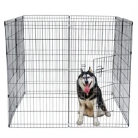 us warehouse 42 tall wire fence pet dog cat folding exercise yard 8 panel metal play pen black space dog gate supplies