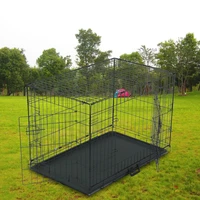 36 pet kennel cat dog folding steel crate animal playpen wire metal pet house home with two doors portable cage