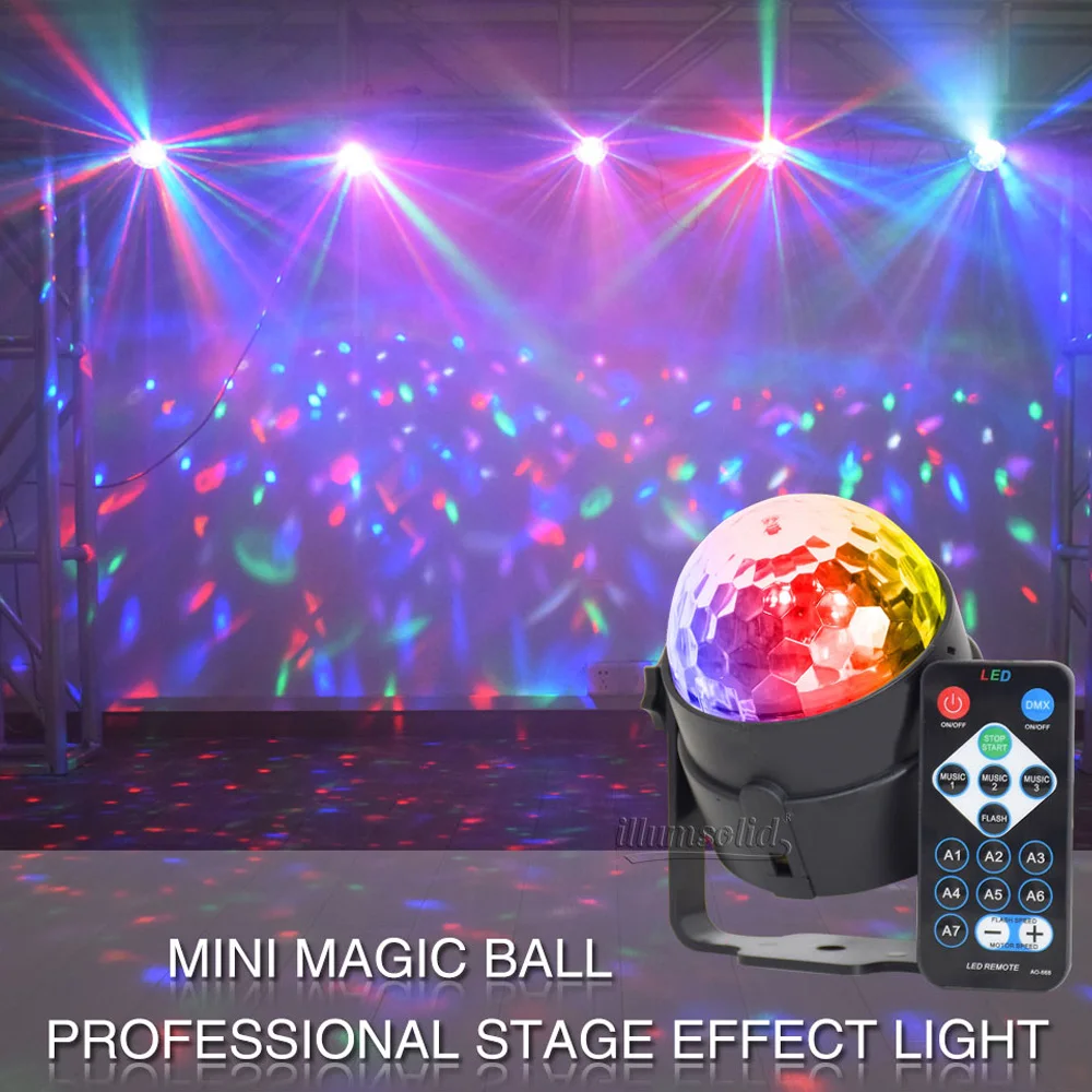 Мини RGB LED хрустальный магический шар сценический эффект светильник ing лампа