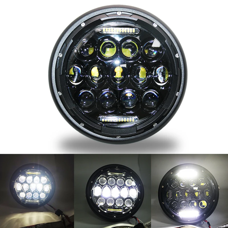 7 5 дюймов мотоциклетные фары светодиодные DRL кронштейны белый свет круглый