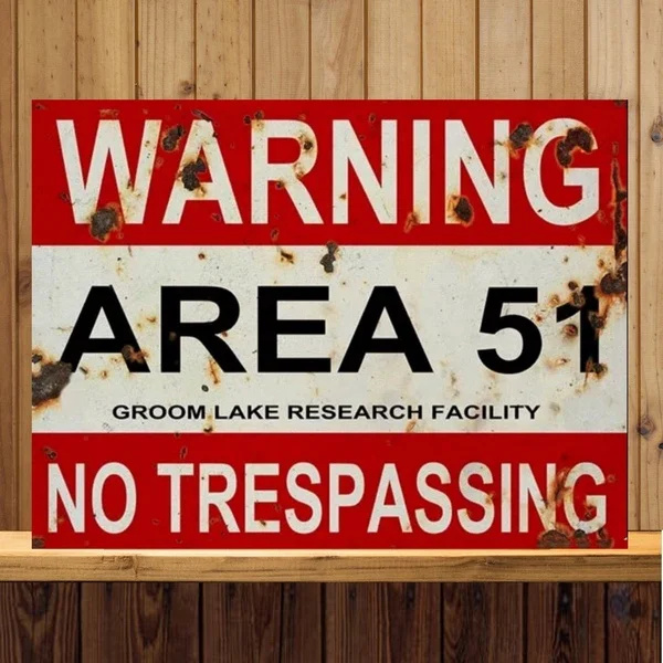 

AREA 51 Metal Sign Tin Sign Metal Decor Metal Art Wall Sign Wall Poster Wall Decor Home Decor Garage Decor