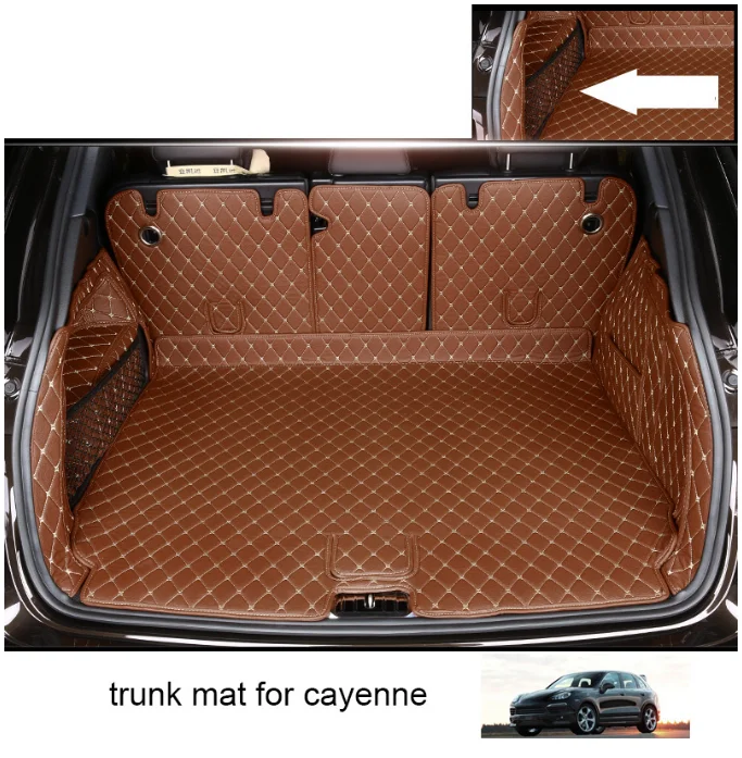 

Car trunk mats leather car cargo liner for porsche cayenne 2011- 2015 interior accessories 958 trunk mat cover carpet