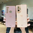 Зеркальный квадратный чехол с сердечками для Xiaomi Redmi Note 10 9 7 8 11 Pro Max 10s 9s Redmi 9 9A 9T 10 Note10 Note8