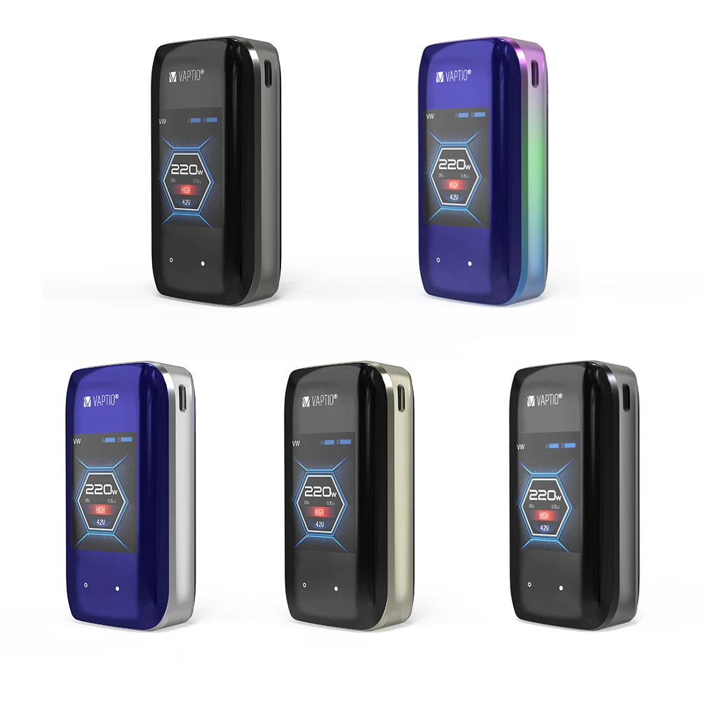 100% Оригинальный вейп мод Vaptio X-с буфами на рукавах 220W Мощность 510 нить 2TFT Экран