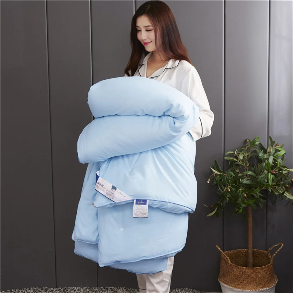 Зима 100% китайское одеяло из шелка тутового шелкопряда белого и розового цвета с