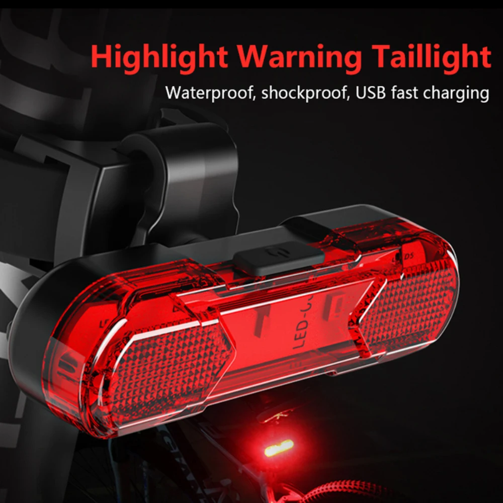 

Cycling Waterproof MTB Road Bike Tail Light USB Rechargeable Flashing Light Riding Lamp Bicycle LED Taillight Bicycle Rear Light