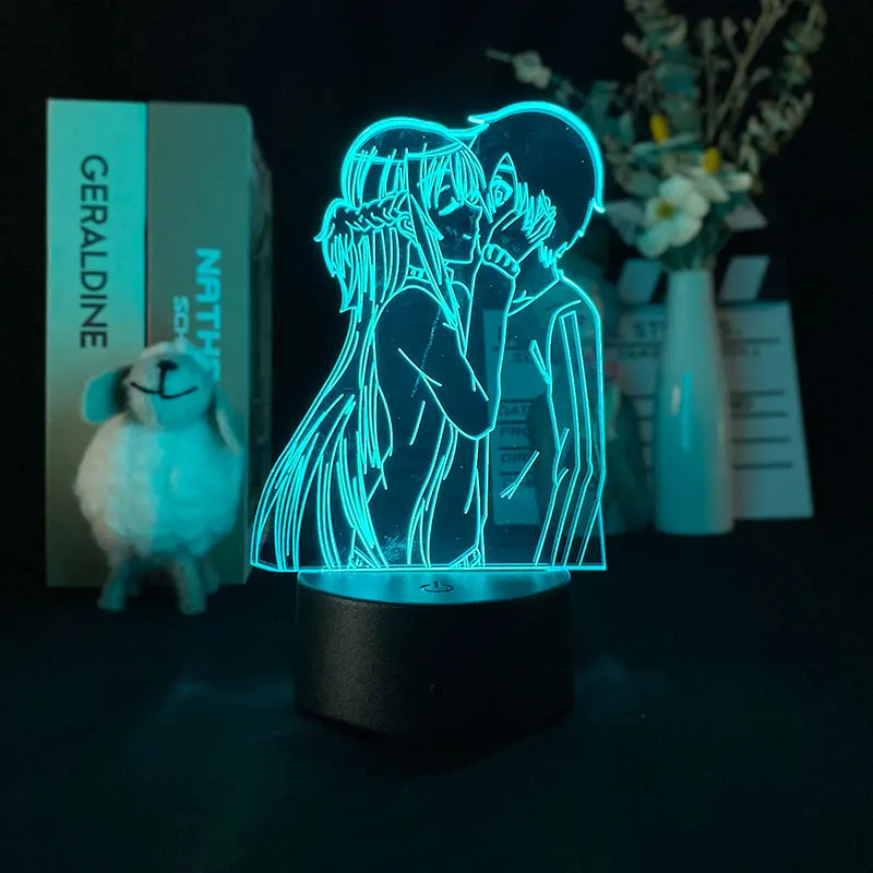 

Ночной светильник с 3D изображением, меч с управлением через Bluetooth, популярный в японском стиле аниме, разные цвета, для детей
