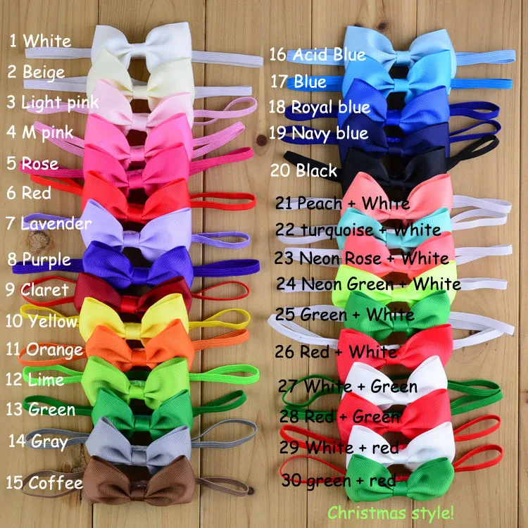 Cute Baby Nylon Elastic Headbands Infant Toddler Hair bands with Grosgrain Bow Hairbow Girls Photography Hair Accessories 120pcs