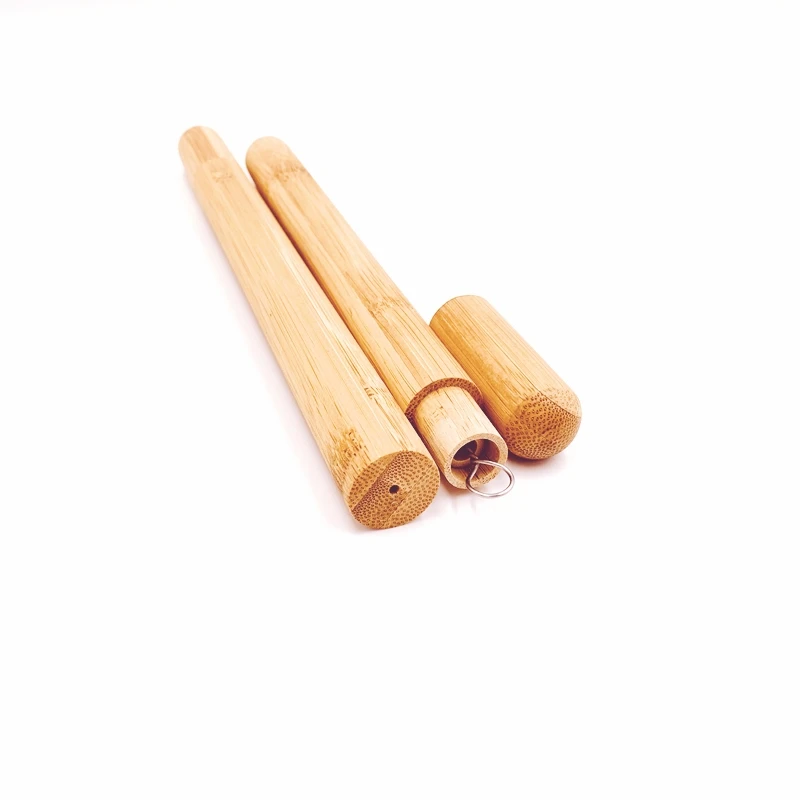 Биоразлагаемая бамбуковая Питьевая соломка с бамбуковой трубкой натуральная