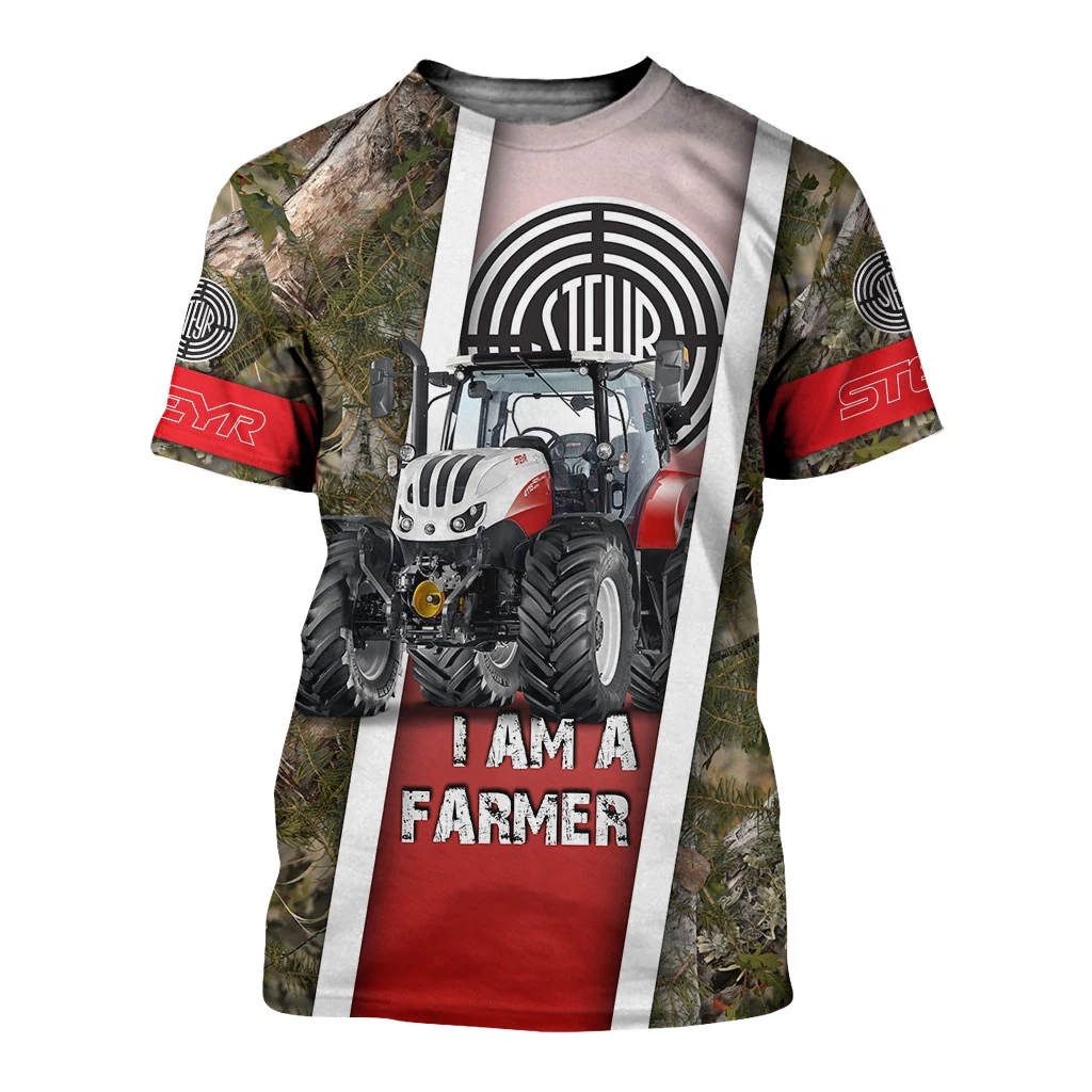 

Fashion summer T-shirt large tractor 3D printing T-shirt unisex Harajuku casual street sports short-sleeved T-shirt