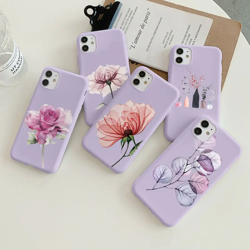 Силиконовый чехол с изображением цветов для iPhone 7 Plus/6/6S/8 Plus X 5 5S SE 2020 10 11 12 Pro XS Max