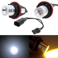 1pc e39 e60 e87 x5 led angel eye ring marker side light white yellow led with bulb connector cable new 2021