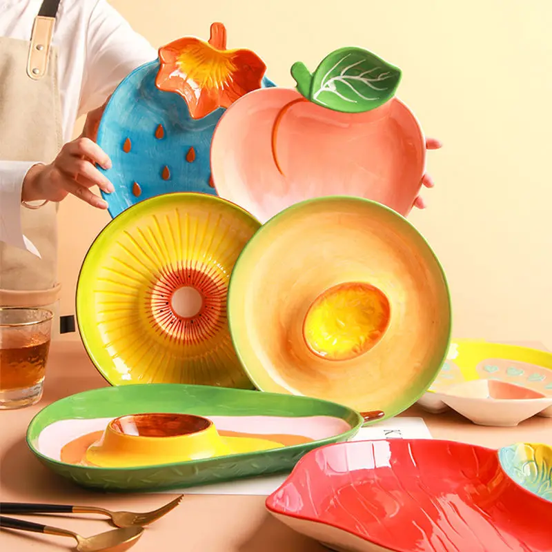 

Jiaozi creative ceramic plates, fruit plates, breakfast plates and household tableware dishes nordic plate set dinner plate