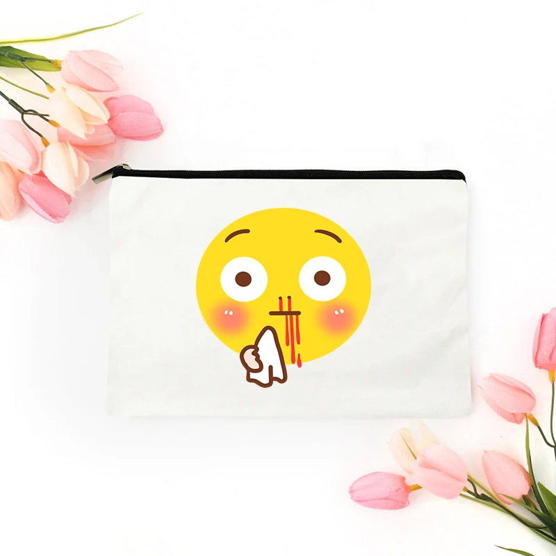 

Women's Travel Bag Mini Smiling Face Makeup Cosmetic for Storage Pouch Bags Organizer Personal Woman Kawaii Free Shipping