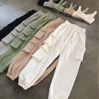 women casual sweatpants high waist elastic drawstring loose fit joggers trousers with pockets streetwear
