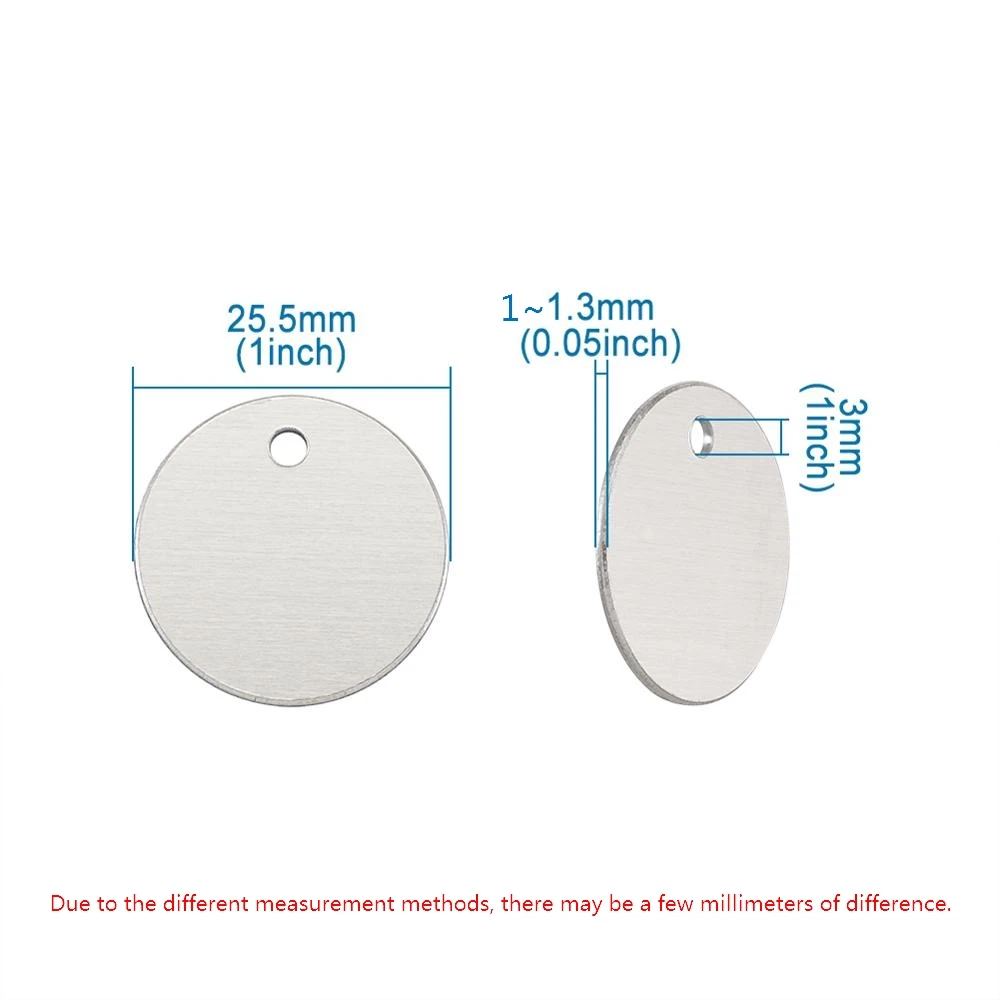 Плоские круглые алюминиевые штампованные Пустые бирки для подвески Pandahall 50