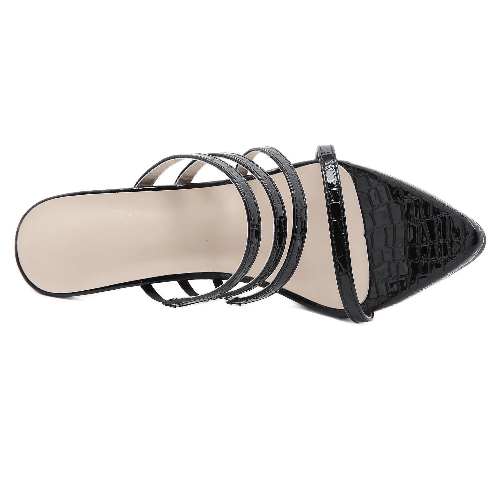 

WETKISS Women High Heel Strappy Slippers Summer Pointed Toe Slip On Sexy Slides Sandal Mules Female Party Dress Shoes 2021